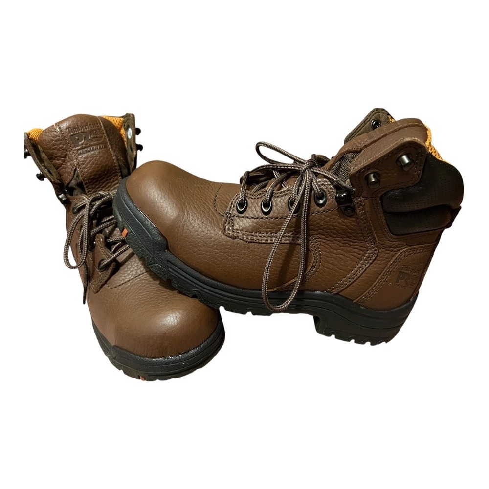 Timberland PRO Brown Leather Waterproof Steel Toe Work Boots Men's Size 10M - Picture 3 of 13